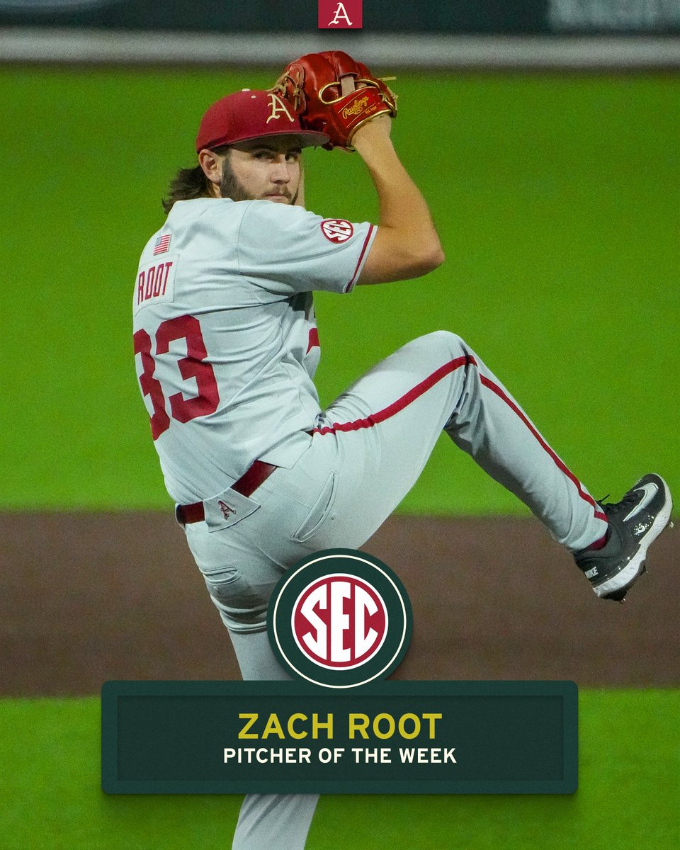 Read more about the article BREAKING: Arkansas Left-Hander Zach Root Has Been Named The SEC Pitcher Of The Week Following A dominant Outing Against No. 25-Ranked Vanderbilt.